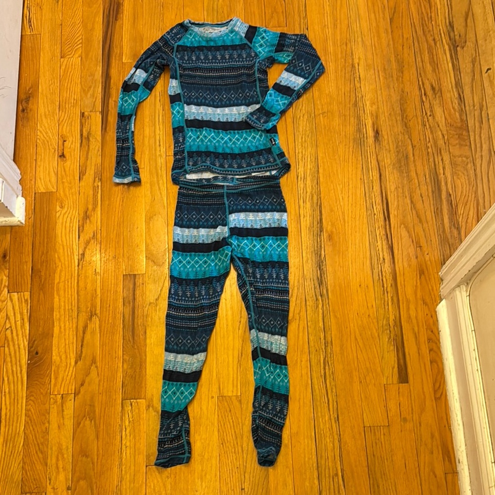 Reima Blue Patterned Kids Thermals Size 9-10